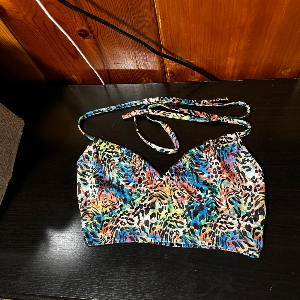 SHEIN Multicolor Animal Print Crop Top